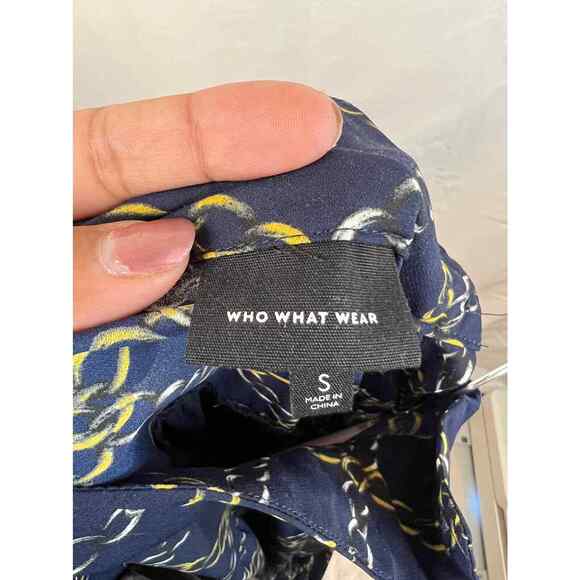 Who What Wear Blue Chain Design Turtle Neck Dress - Small - Picture 3 of 4